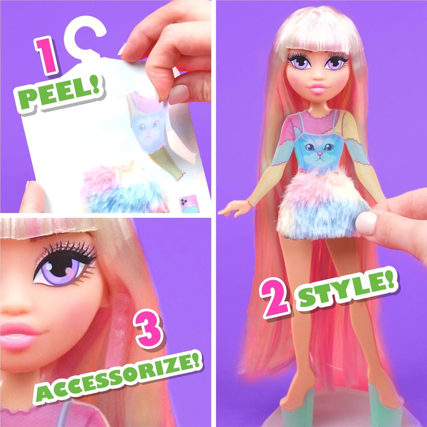 Just Play 59803 Bae Styling Doll-Kenzie, marrom, rosa