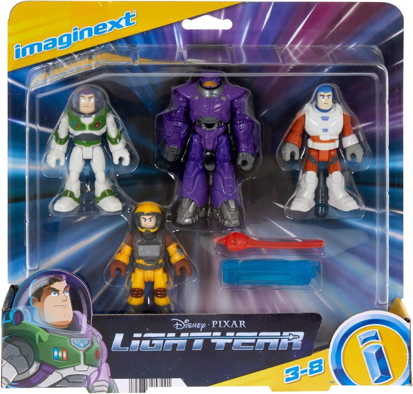Fisher-Price Imaginext e Disney Buzz Lightyear Missão Multiuso Astronautas Espaciais com 4 Figuras de Ação para crianças em idade pré-escolar, a partir de 3 anos.
