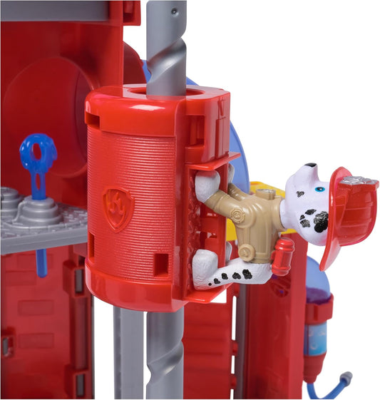 Paw Patrol Centro de Comando de Resgate de Incêndio com Figura do Bombeiro, Caminhão de Bombeiros de Resgate, Luzes, Lançador e Efeitos Sonoros, Brinquedo Infantil para Meninos e Meninas a partir de 3 Anos