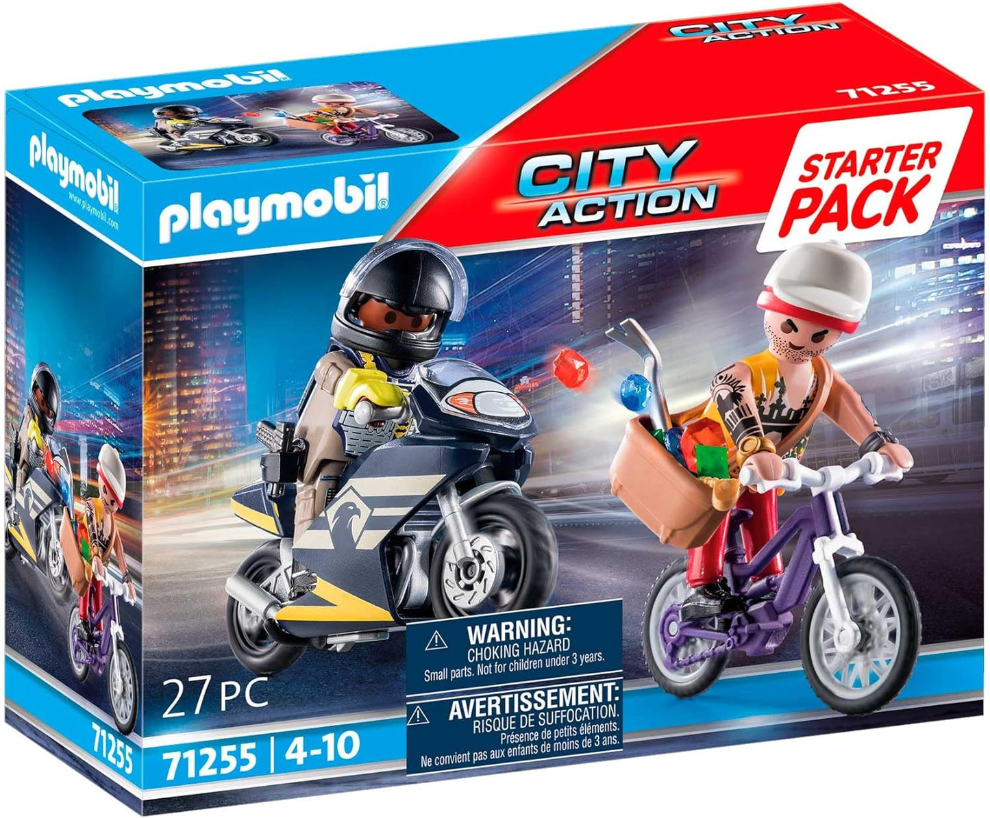 Playmobil 71255 Pacote inicial de forças especiais e ladrão, brinquedo policial, dramatização divertida e imaginativa, conjuntos adequados para crianças de 4 anos ou mais