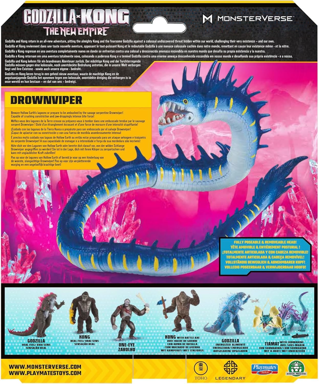 MonsterVerse Godzilla x Kong: O Novo Império, Figura de Ação Drownviper de 15 cm, Personagem Colecionável Icônico do Filme, Indicado para Crianças a partir de 4 Anos