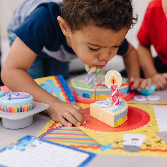 ¡Las pistas de Melissa y Doug Blue y tú! Juego de madera para fiesta de cumpleaños