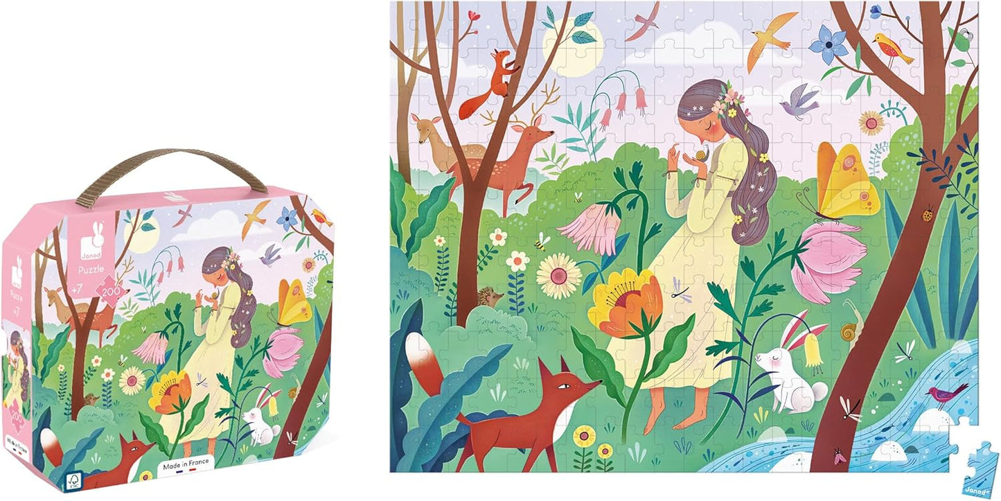Janod - Puzzle Madre Naturaleza - Puzzle de cartón FSC de 200 piezas - Desarrolla la paciencia y la concentración - Fabricado en Francia - Puzzle infantil a partir de 7 años,