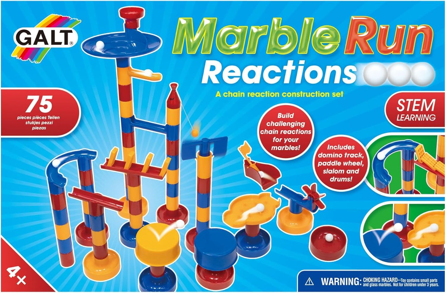 Galt Brinquedos, Reações de Corrida de Mármore, Brinquedo de Reação em Cadeia, Idades 4 Anos Acima