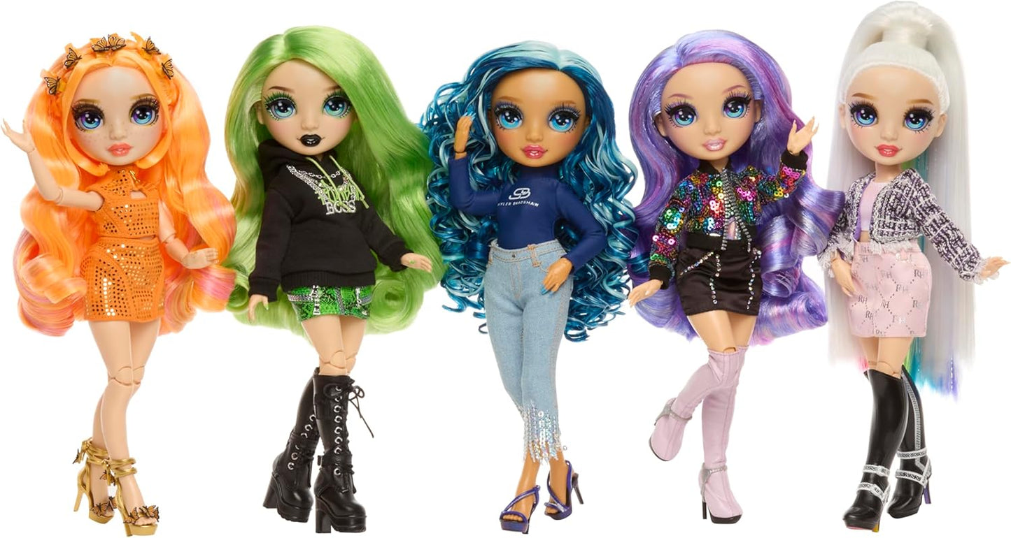 Rainbow High Style Icons Amaya - Boneca Fashion de 28cm com Cabelo Longo e Penteável, Acompanha um Segundo Conjunto Combinando e um Segundo Par de Sapatos, Flexível com 13 Pontos de Articulação.