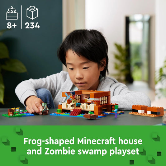 LEGO Minecraft The Frog House Juguete de construcción, regalo para niñas, niños y niños a partir de 8 años, juego de construcción con personajes y figuras de animales de la mafia 21256