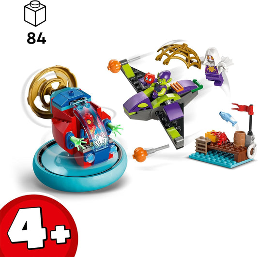 LEGO Marvel Spidey e seus incríveis amigos Spidey vs. Green Goblin Super Hero Building Toy com minifiguras, presente para crianças, meninos, meninas e fãs de 4 anos ou mais do Homem-Aranha e veículos legais 10793