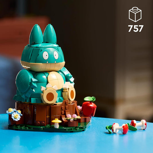 LEGO Figura Pokémon Munchlax – Conjunto de Montagem para Adultos – Kit de Modelo de Anime com Membros e Cabeça Articulados – Decoração DIY para Quarto ou Prateleira – Ideia de Presente Colecionável para Gamers – 72150