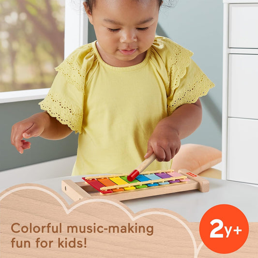Fisher-Price, Brinquedo infantil atividade musical com xilofone de madeira para brincadeiras de desenvolvimento para crianças de 2 anos ou mais