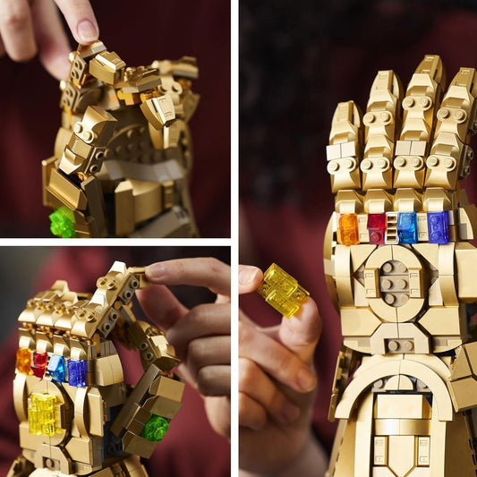 LEGO Conjunto de construção Marvel Infinity Gauntlet, luva colecionável de Thanos com pedras do infinito, presente colecionável dos Vingadores para homens, mulheres, ele, ela, kits de modelos para adultos construirem