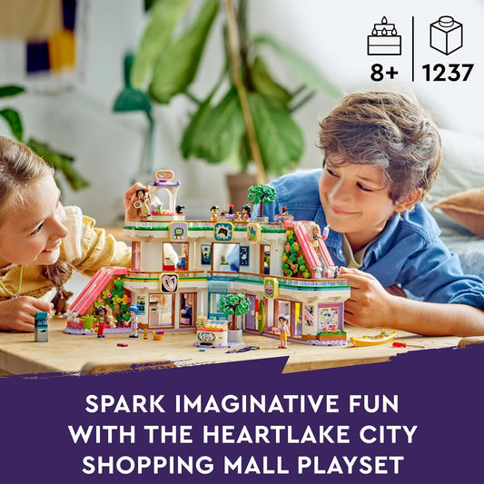 LEGO Friends Centro comercial Heartlake City con 5 jugueterías para niñas, niños y niños a partir de 8 años, juguetes para juegos de rol, cuenta con 7 minipersonajes, idea de regalo de cumpleaños 42604