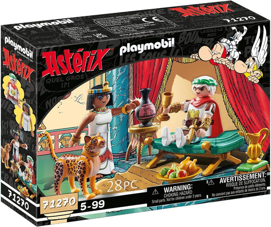Playmobil 71270 Astérix: César y Cleopatra con Leopardo, Figuras Coleccionables, Coleccionistas y Fanáticos de Astérix, Juego de Rol Divertido e Imaginativo, Juegos Adecuados para Niños a Partir de 5 Años