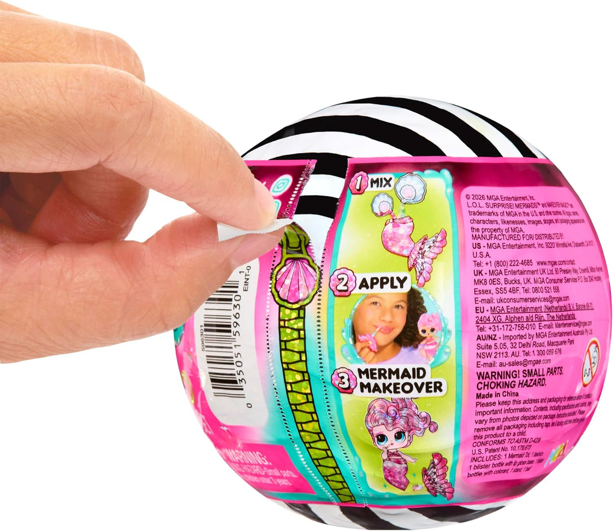 L.O.L. Surprise! Mermaids Makeover Magic Tots – Gloss labial "faça você mesmo" para usar (você e sua boneca), misture e crie maquiagem, diversão com água, 6 bonecas para colecionar – para crianças a partir de 4 anos.
