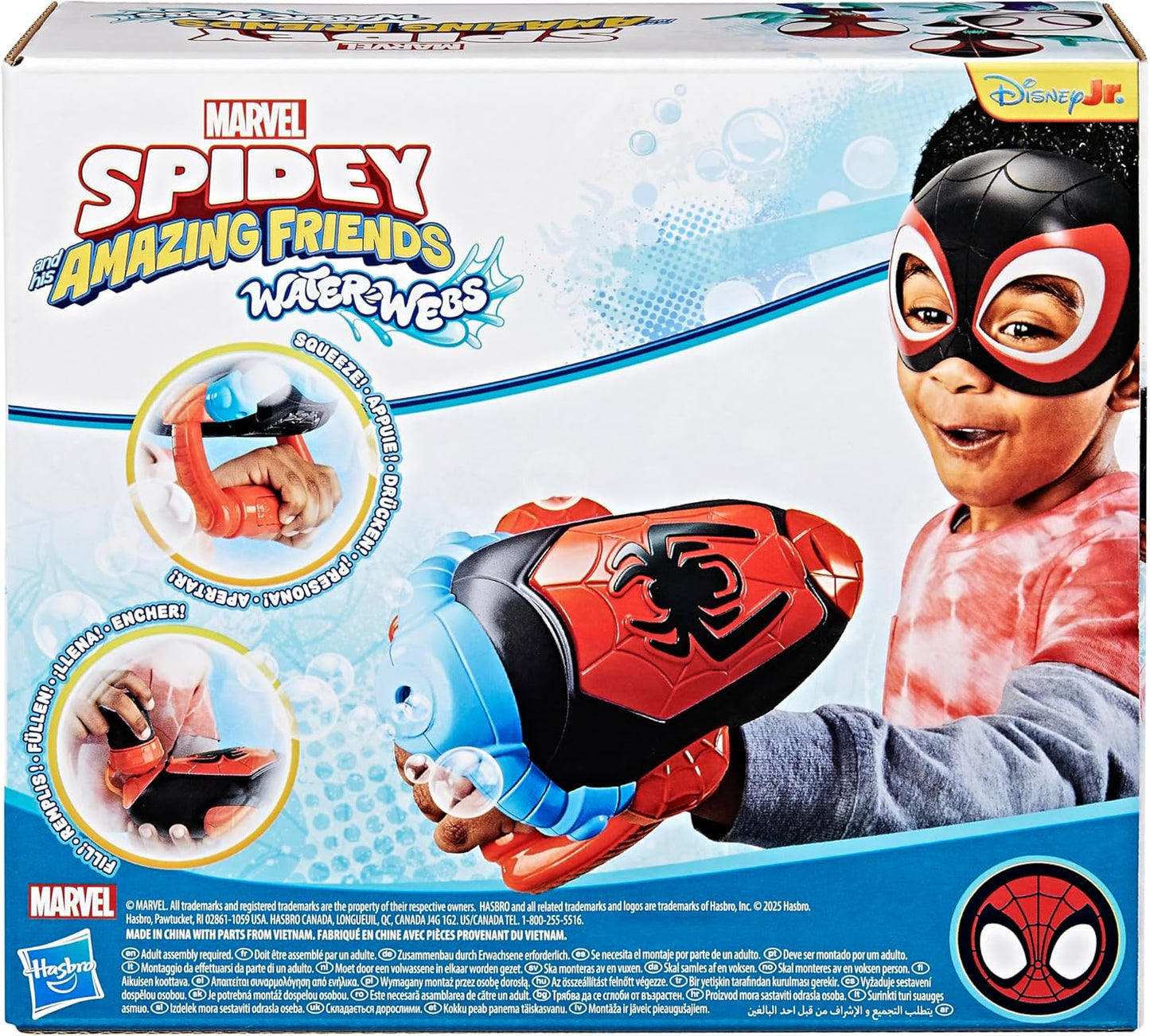 Homem-Aranha e seus amigos incríveis Marvel Water-Webs Miles 'Spin' Morales - Conjunto de RPG com Lançador de Bolhas