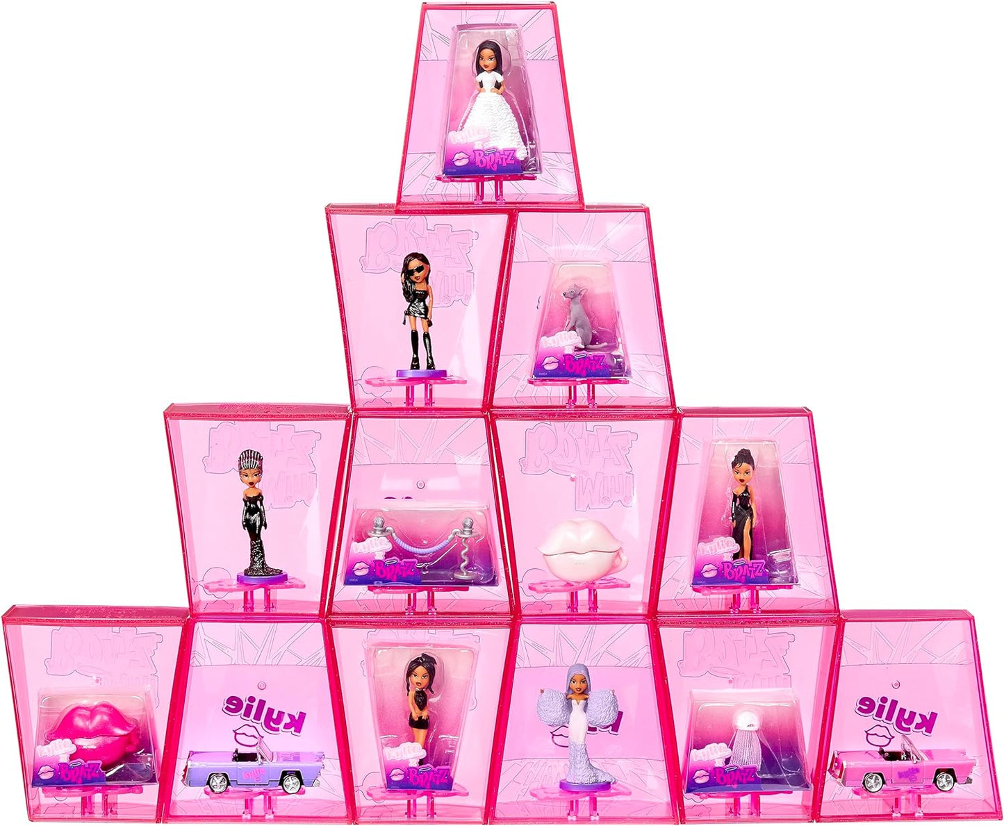 Bratz Mini x Kylie Jenner - Série 1-2 Mini Bratz em cada pacote - Embalagem cega funciona como display - Figuras colecionáveis para crianças e colecionadores com mais de 6 anos