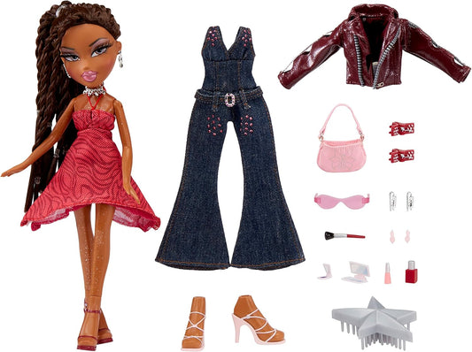 Bratz Muñeca de moda de edición especial de 21 cumpleaños - SASHA - Incluye 2 conjuntos de moda, 2 pares de zapatos, bolso y accesorios glamorosos - Relanzamiento favorito de los fanáticos - Para niños y coleccionistas a partir de 4 años