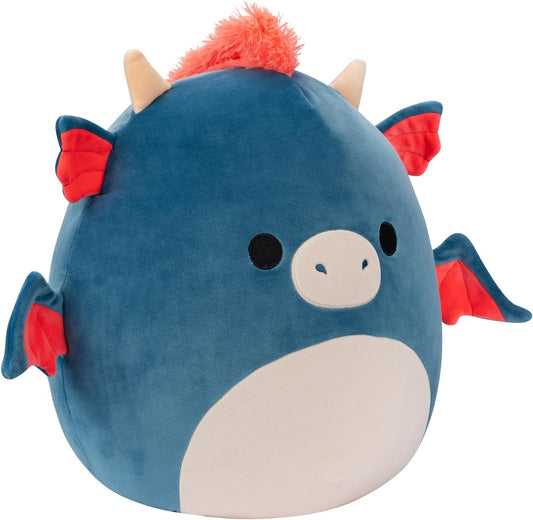 Squishmallows SQCR04221 20" Carin The Dragon Azul y Naranja, Negro