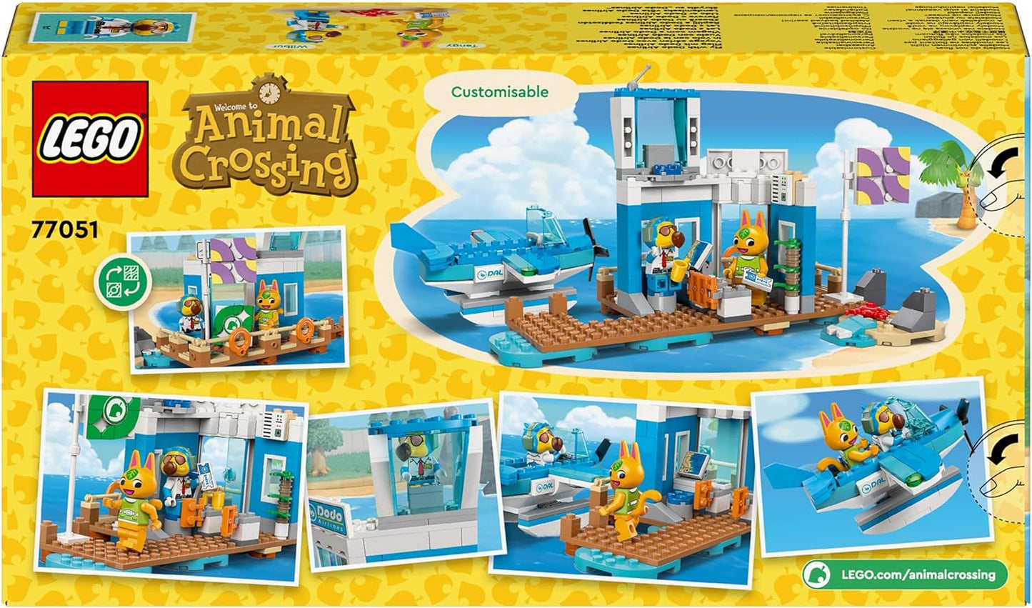 LEGO Animal Crossing Fly com Dodo Airlines Airport Playset, avião de brinquedo para meninas e meninos de 7 anos ou mais, com uma minifigura de piloto, conjunto inspirado na série de videogames, presente de aniversário para crianças