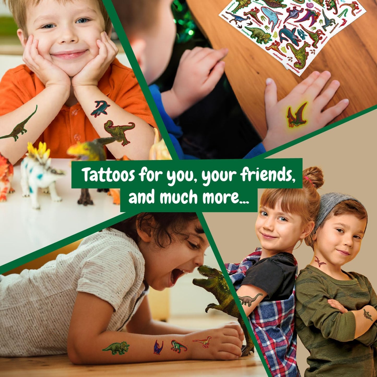 Science4you Tatuagens Temporárias – Kit de Tatuagens de Transferência para Crianças com Mais de 40 Tatuagens de Dinossauro, O Presente de Festa Perfeito para Meninos e Meninas de 5, 6, 7, 8, 9+