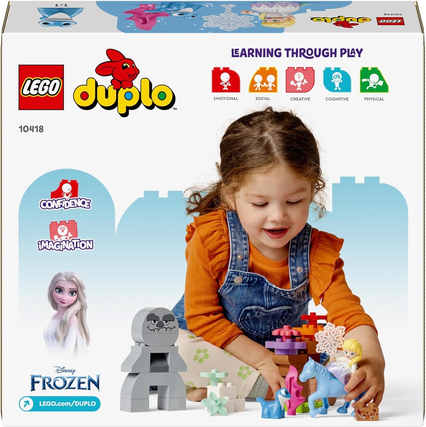 LEGO DUPLO Disney Elsa e Bruni na Floresta Encantada, Frozen 2 Brinquedo de aprendizagem para crianças, meninas e meninos de mais de 2 anos, com 4 personagens, incluindo a miniboneca Els, ideias para presentes de aniversário 10418