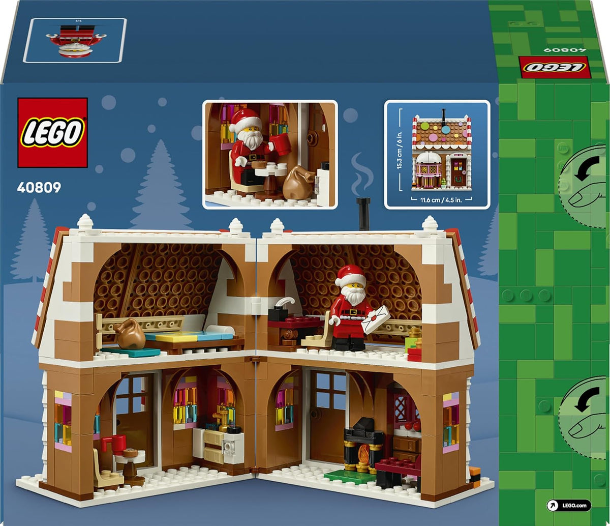 LEGO Casa de Pão de Mel Festiva 40809 | Brinquedo para meninas e meninos a partir de 10 anos, conjunto de artesanato natalino, minifigura do Papai Noel e acessórios, ideia de presente...