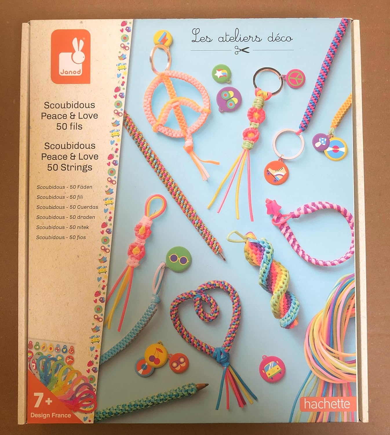 Janod - Scoubidous to Create - 50 fios de 90cm - Entre 11 e 14 Criações - Kit Lazer Criativo Infantil - Faça Você Mesmo - Desenvolvimento Criatividade e Concentração - A partir dos 7 anos - J09160