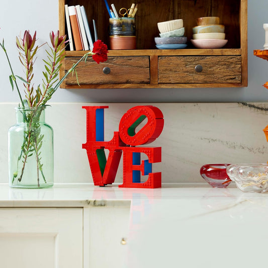 LEGO Conjunto de construção Art LOVE, kit de modelo para adultos construirem, ótimo como peça de decoração de escritório doméstico ou presente de noivado para casais, decoração de dia dos namorados para ela ou ele
