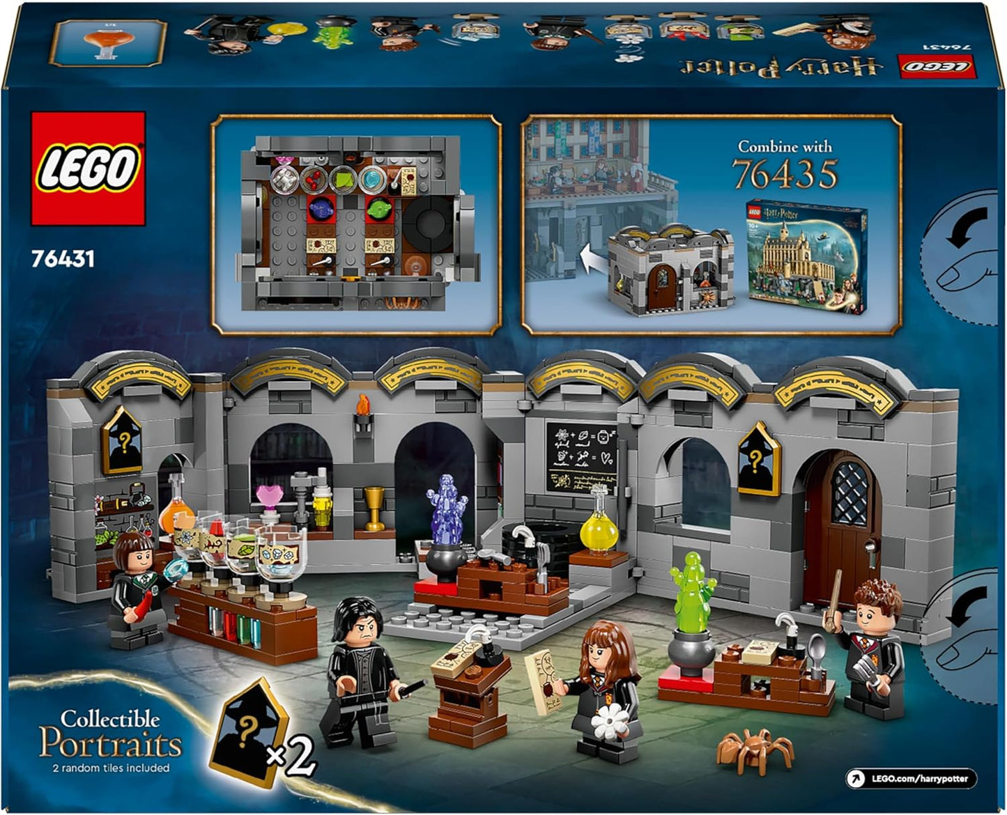 LEGO Castelo de Hogwarts de Harry Potter: conjunto de aula de poções, brinquedo montável do mundo mágico para meninos, meninas e crianças de 8 anos ou mais, com minifiguras de 4 personagens, incluindo. Hermione Granger, ideia de presente mágico 76431