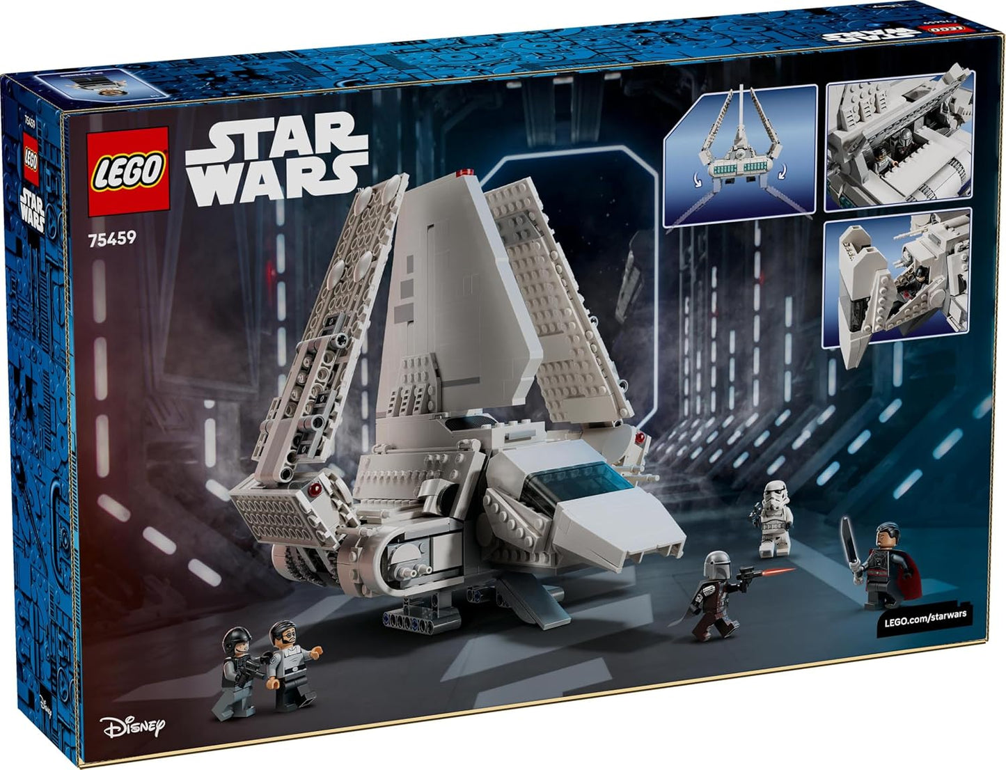 LEGO Kit de Modelo Star Wars 75459 Imperial Lambda-Class Shuttle – Inclui 5 minifiguras, incluindo Moff Gideon com o Sabre Sombrio – Presente para adolescentes a partir de 14 anos e fãs adultos de The Mandalorian