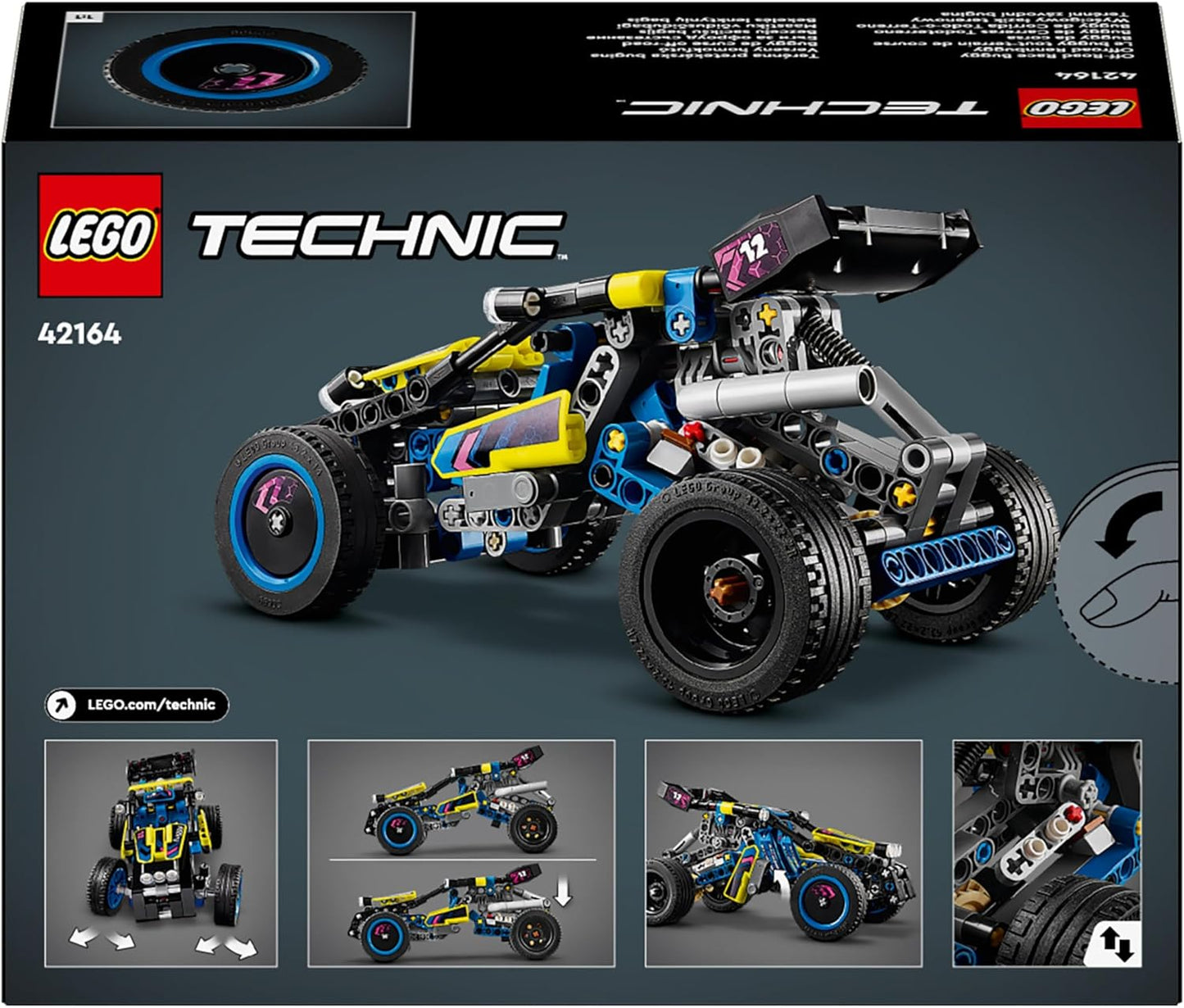 LEGO Technic Off-Road Race Buggy, veículo de brinquedo para meninos e meninas com mais de 8 anos de idade, kit de construção de modelo de rally com características realistas, pequeno presente para crianças 42164