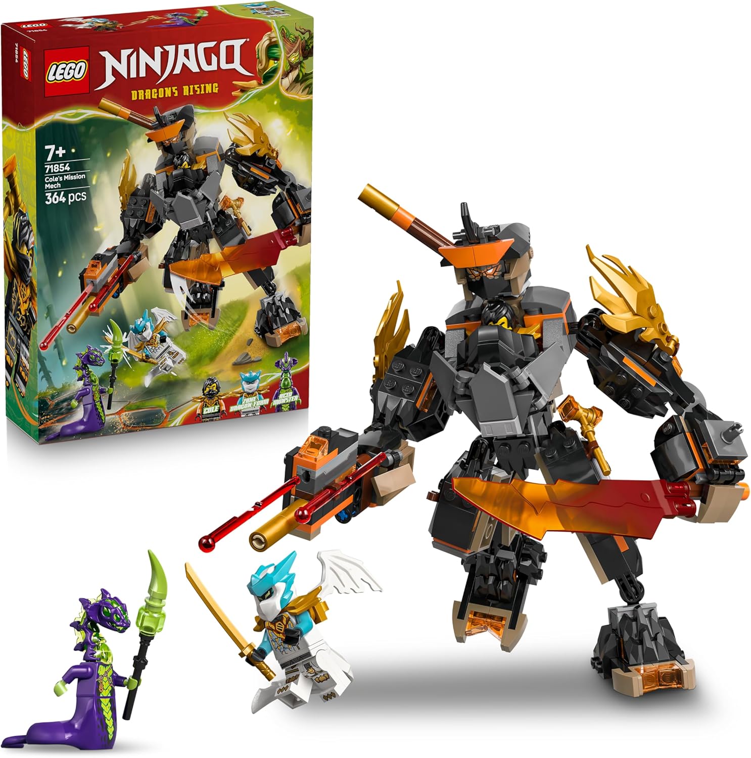 ポキプシー　樂 LEGO NINJAGO Coles oppdrag: Zane-robot og drage - Ninja-leketøy med ac