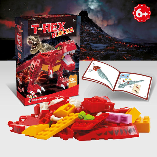 Science4you Kit de construção T-Rex para crianças – Construa seu próprio parque de dinossauros, divirta-se construindo dinossauros, divirta-se construindo T-Rex em um Jurassic Park, presente de construção e artesanato