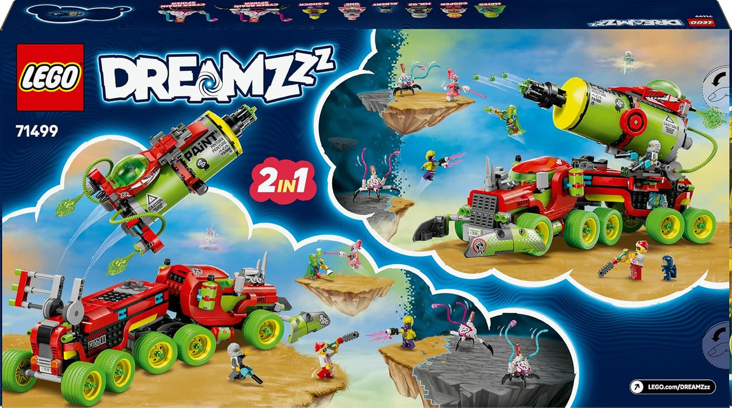 LEGO DREAMZzz 2 em 1, Caminhão de Tinta Spray do Mateo com 2 Modos de Construção, Boosters Modulares e 5 Minifiguras, incluindo Cooper e Sr. Oz - Presente Criativo de Aniversário para Meninos e Meninas a partir de 9 Anos - 71499