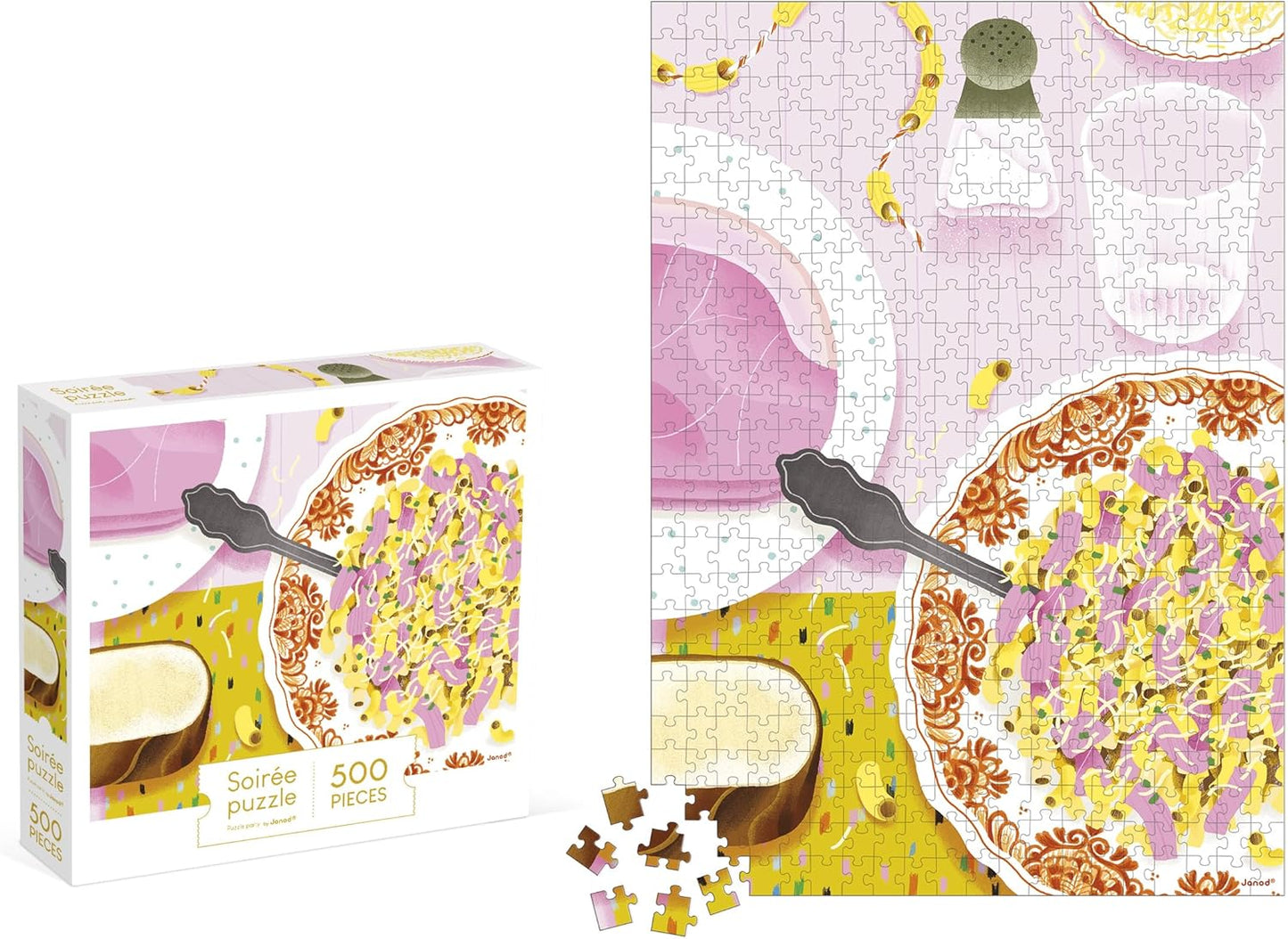 Janod - Quebra-cabeça 500 peças Adultos Adolescentes Crianças - Conchas de presunto - Desenvolve paciência e destreza - Fabricação europeia, Tintas vegetais e certificado FSC - A partir de 8 anos - J02498
