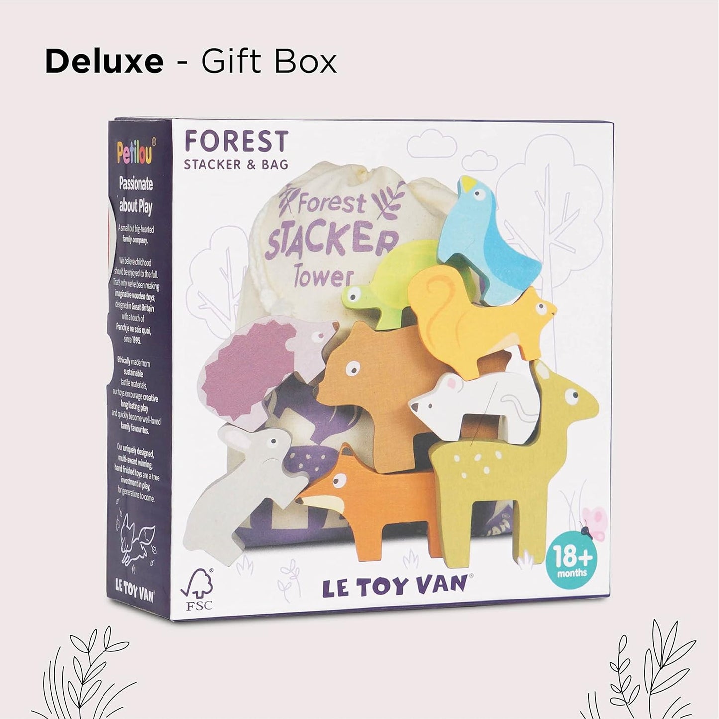 Le Toy Van - Empilhador de floresta Petilou de madeira e brinquedo de atividade de equilíbrio educacional | Adequado para maiores de 18 meses