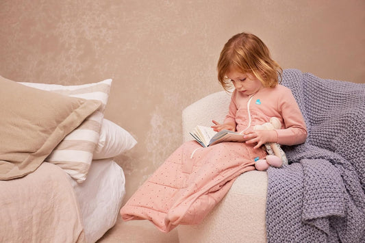 Love To Dream™ Saco de dormir, 6-18 meses - Rosa Pebbles | Manga comprida, leve, vestível e edredom | 2,5 Tog, ideal para inverno e outono (16–20 °C) | Algodão lavável à máquina e zíper duplo