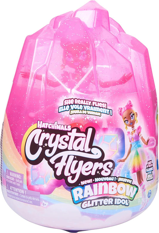 HATCHIMALS Pixies, Crystal Flyers Rainbow Glitter Idol Magical Flying Toy Doll Lights, brinquedos infantis para meninas de 6 anos ou mais