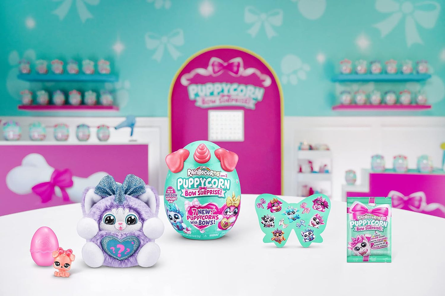 Laço surpresa Puppycorn da Rainbocorns, Puppycorn Série 3, Zedd, o Dálmata - Pelúcia colecionável - 5 camadas de surpresas, coração destacável, adesivos, slime, idades 3+ (Dálmata)