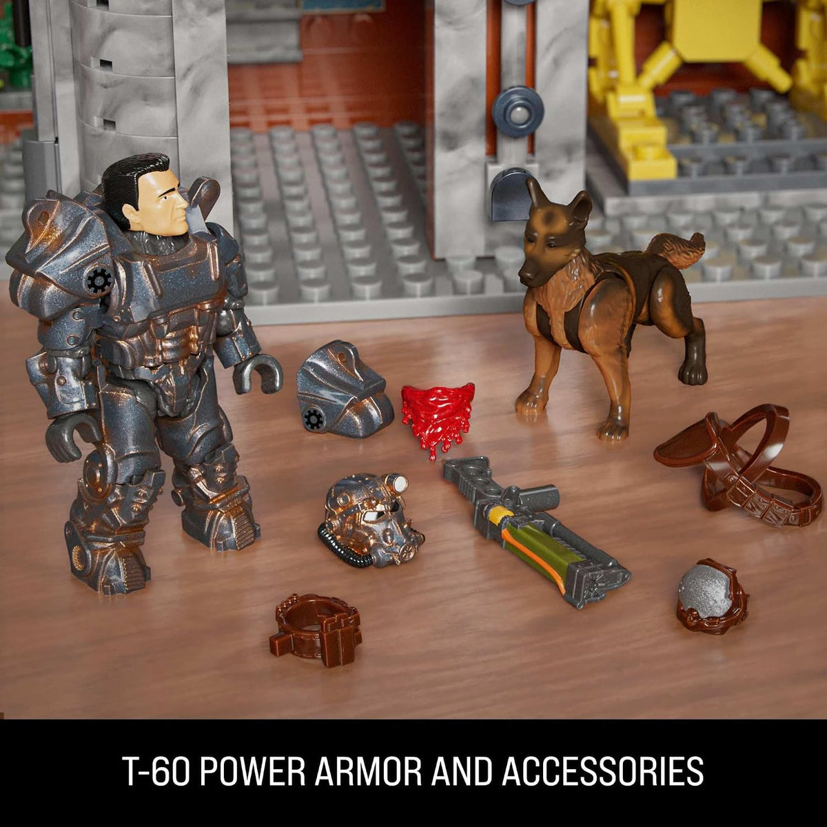 MEGA Brinquedo de Montar Fallout Action Figures – Posto Red Rocket com 824 Peças, 2 Bonecos Articulados e Acessórios, para Colecionadores