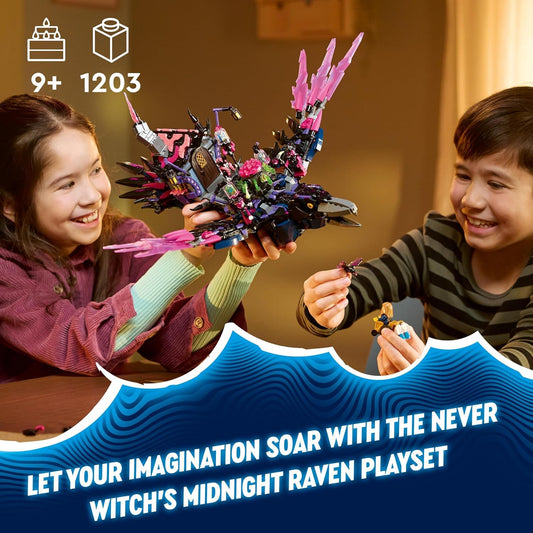 LEGO DREAMZzz The Never Witch’s Midnight Raven Animal Toy para meninos e meninas de 9 anos ou mais, reconstrua uma cabana de fantasia como uma casa, figura de aranha ou pássaro, ideia de presente de aniversário