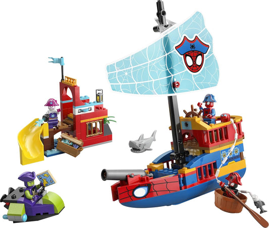LEGO ǀ Marvel Team Spidey Navio Pirata - Conjunto de Super-Heróis com Modelo de Navio, 2 Barcos e 4 Minifiguras - Presente para Meninos a partir de 4 Anos e Fãs do Desenho do Homem-Aranha e Seus Incríveis Amigos - 11208