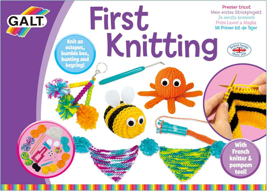 Galt Toys, Primeiro Tricô, Kits de Artesanato Infantil, Idades 6 Anos Acima, Médio