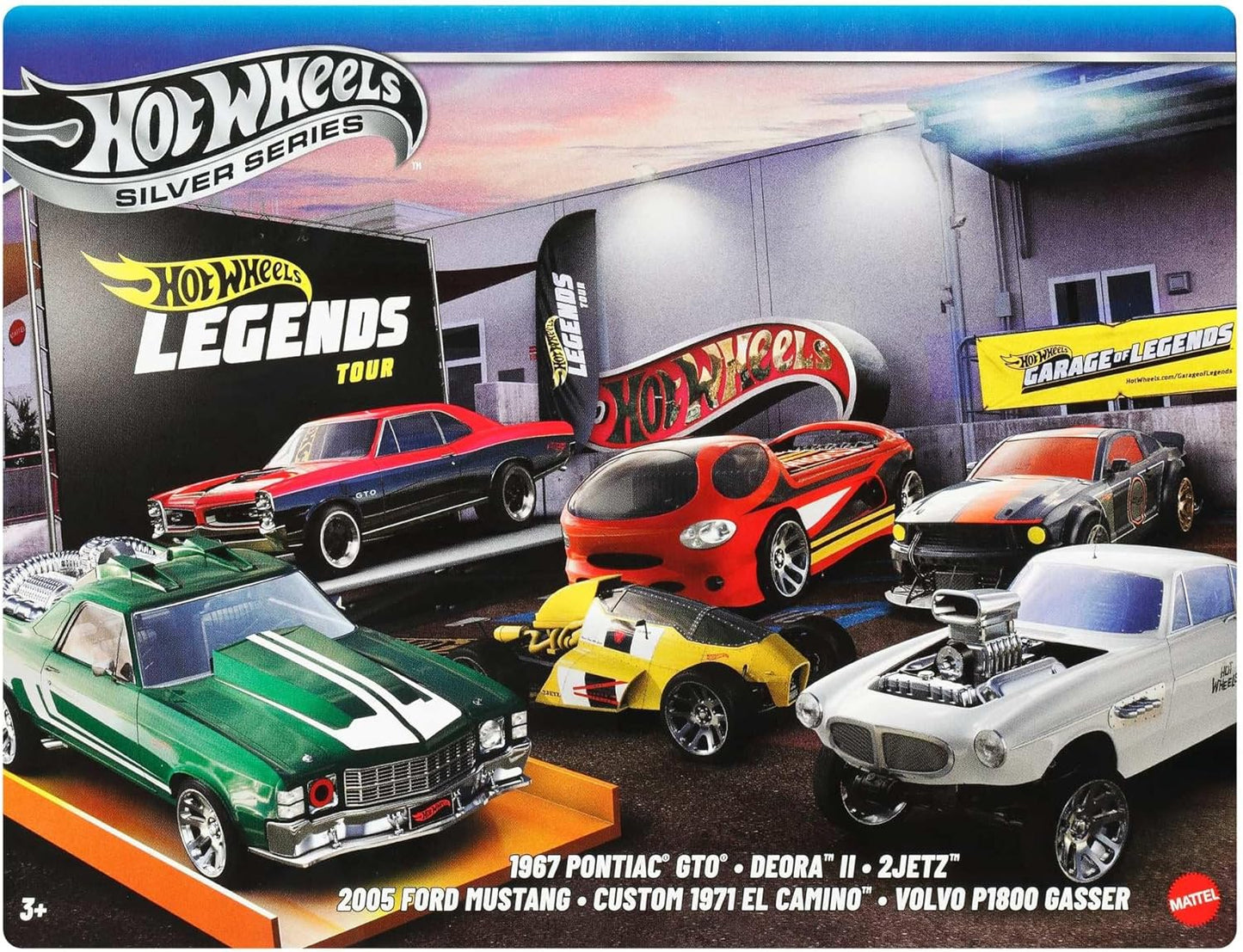 Hot Wheels, escala 1:64, carrinhos e caminhões de brinquedo em metal fundido, conjunto de 6 veículos HW Legends com decoração em relevo (os modelos podem variar), JBY78