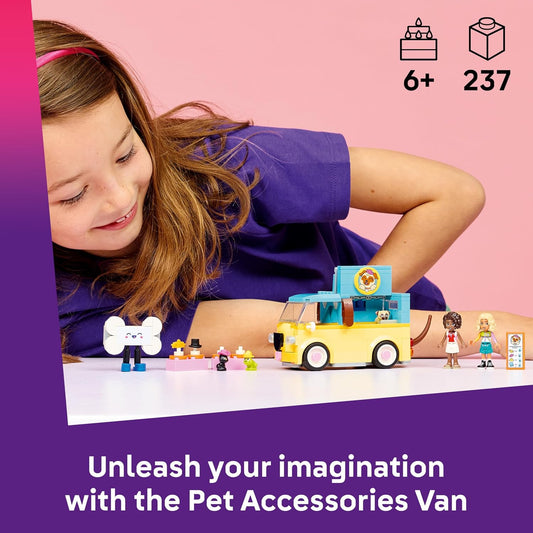 LEGO Friends Van de Acessórios para Animais de Estimação - Conjunto de Brinquedo com 2 Mini Bonecas, Cachorro, Gato e Sapo - Ideia de Presente de Aniversário para Meninas a partir de 6 Anos - 42678