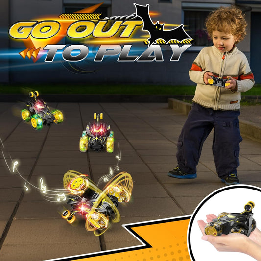 Braxel Carros de controle remoto com giro de 360°, BatToy Man, brinquedos infantis para meninos de 3 a 9 anos, carro de controle remoto com LED para meninos de 3 a 11 anos, presente antecipado.