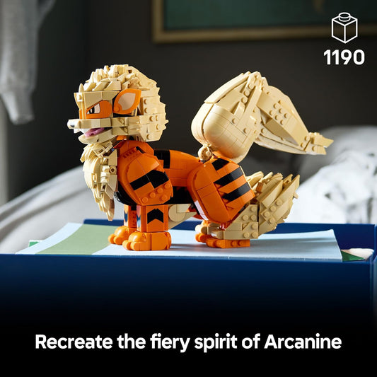 LEGO Figura Pokémon Arcanine – Conjunto de Montagem para Adultos – Kit de Modelo de Anime com Cauda, Pernas e Cabeça Articuláveis – Decoração DIY para Quarto ou Prateleira – Ideia de Presente Colecionável para Gamers – 72160