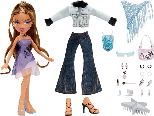 Bratz Muñeca de moda de edición especial de 21 cumpleaños - YASMIN - Incluye 2 conjuntos de moda, 2 pares de zapatos, bolso y accesorios glamorosos - Relanzamiento favorito de los fanáticos - Para niños y coleccionistas de 4 años en adelante