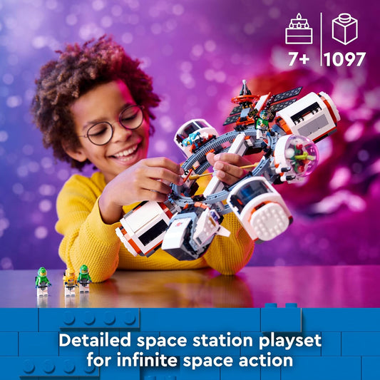 LEGO City Estación espacial modular, juguete para niños, niñas y niños a partir de 7 años, juego de exploración científica con un transbordador espacial y 6 minifiguras de astronautas, regalo de cumpleaños para amantes de las naves espaciales