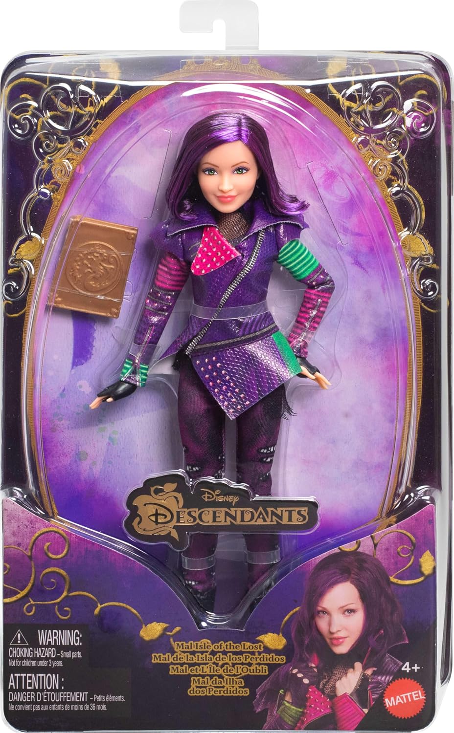 Mattel Boneca Descendentes – Mal da Ilha dos Perdidos (Edição de 10º Aniversário) com Roupa Removível, Acessório e Articulações Flexíveis, Inspirada nos Filmes, JFG74, 28 cm | Boneca com