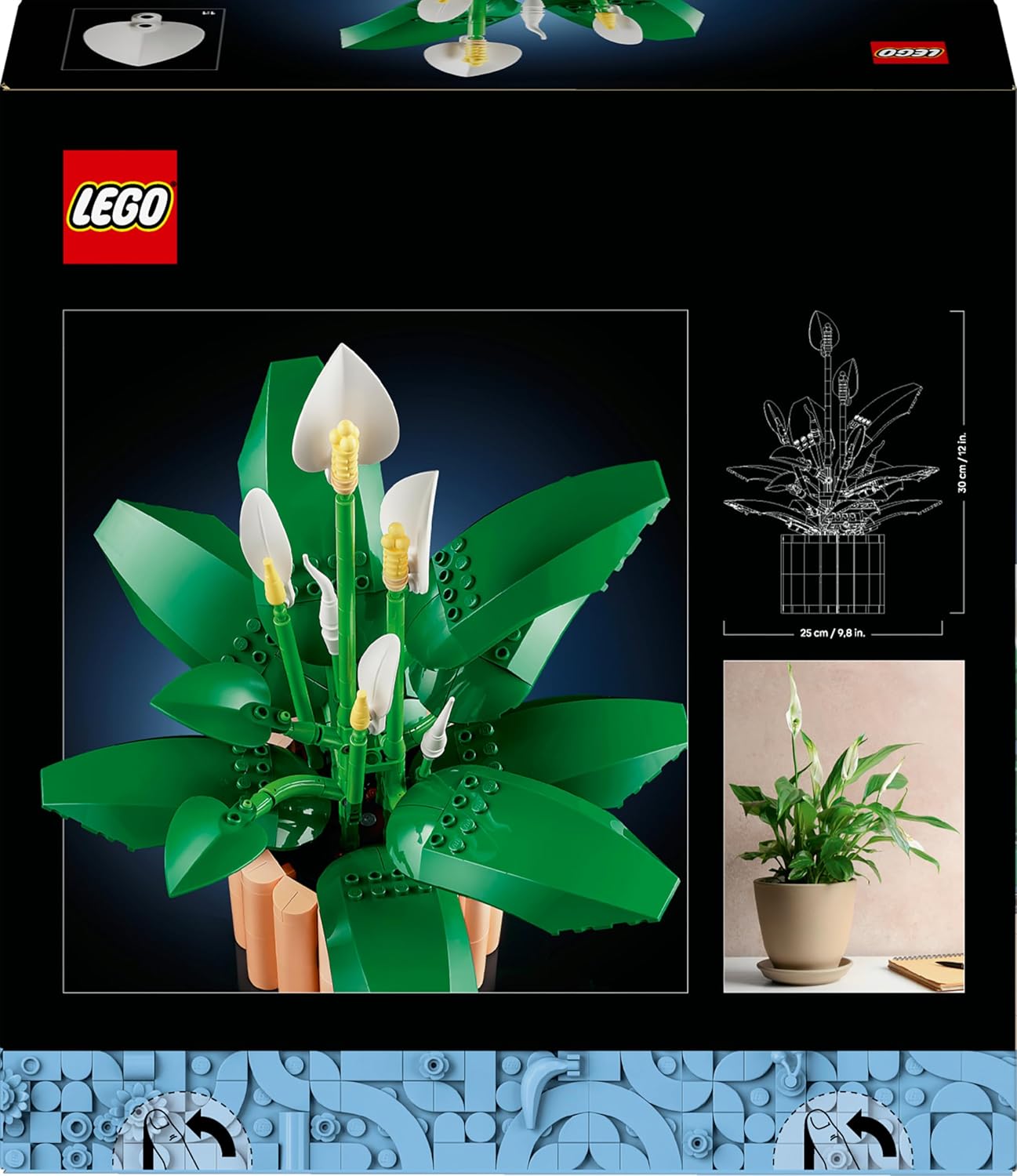 LEGO Botanicals Lírio da Paz - Conjunto de Planta Artificial em Vaso para Adultos - Presente DIY para o Dia das Mães, incluindo Flores e Botões Artificiais Brancos para Decoração de Sala de Estar ou Quarto - 11504
